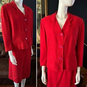 Oval Room Red Skirt Suit